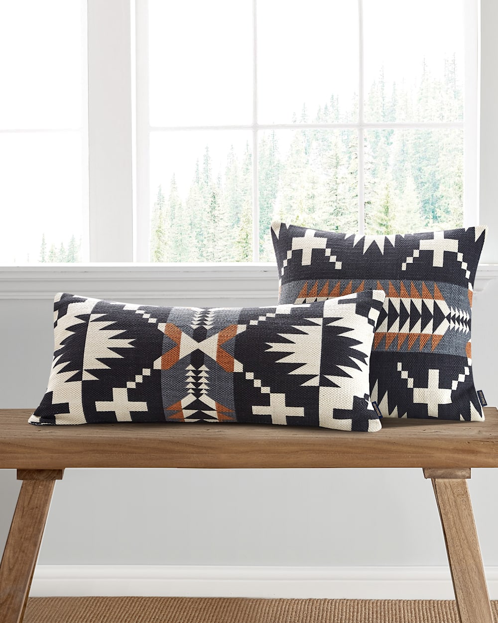 ALTERNATE VIEW OF SPIDER ROCK PRINTED LUMBAR PILLOW IN BLACK/WHITE image number 3