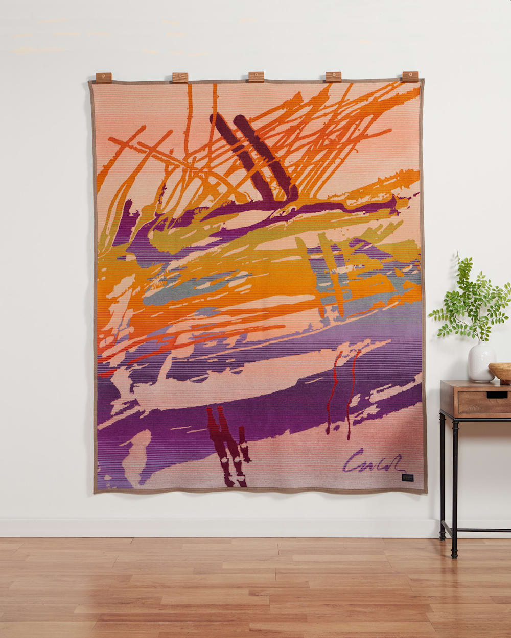 CHIHULY BLANKET #27 IN ORANGE/PURPLE MULTI image number 1