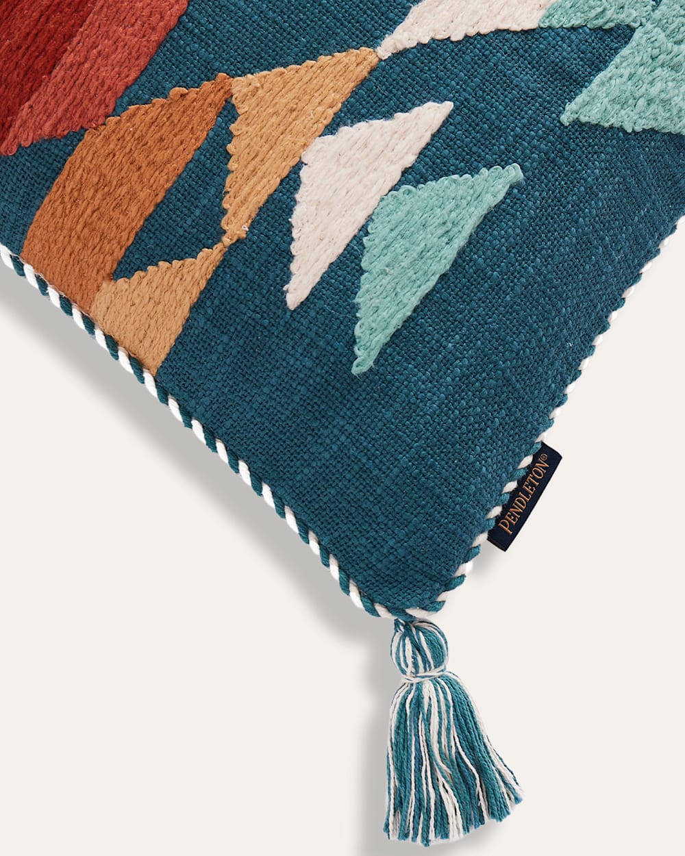 ALTERNATE VIEW OF SUMMERLAND EMBROIDERED SQUARE PILLOW IN TEAL MULTI image number 3