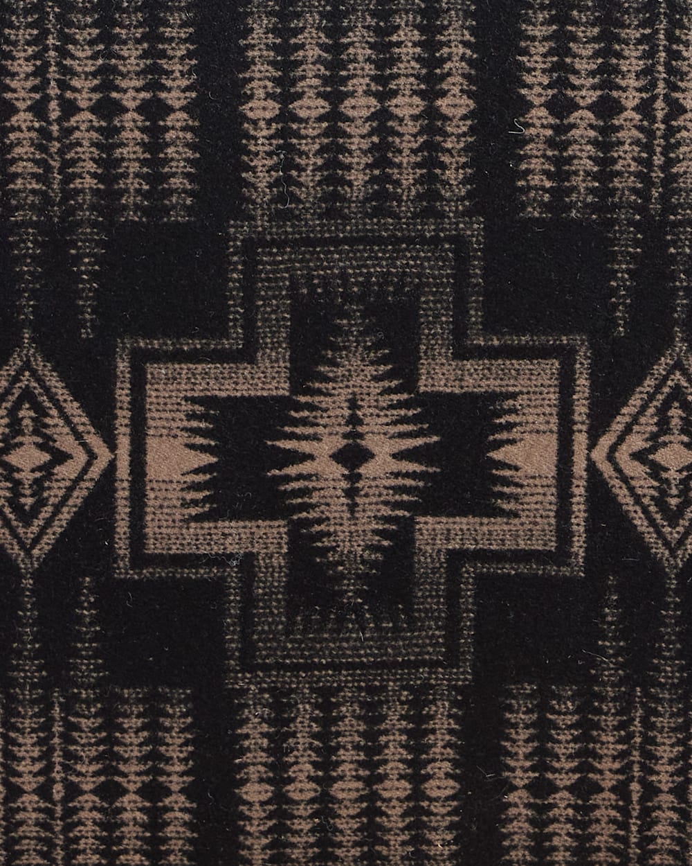 ALTERNATE VIEW OF LEATHER/WOOL OTTOMAN IN BLACK/HARDING TAN image number 2