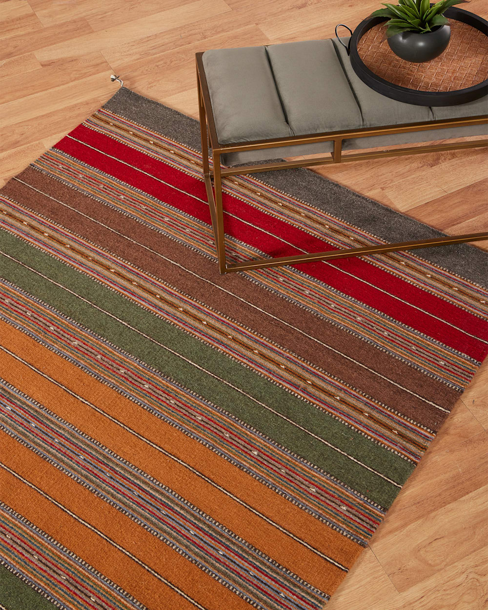 ALTERNATE VIEW OF COLLARES RUG IN BLUE/RED/BROWN image number 3