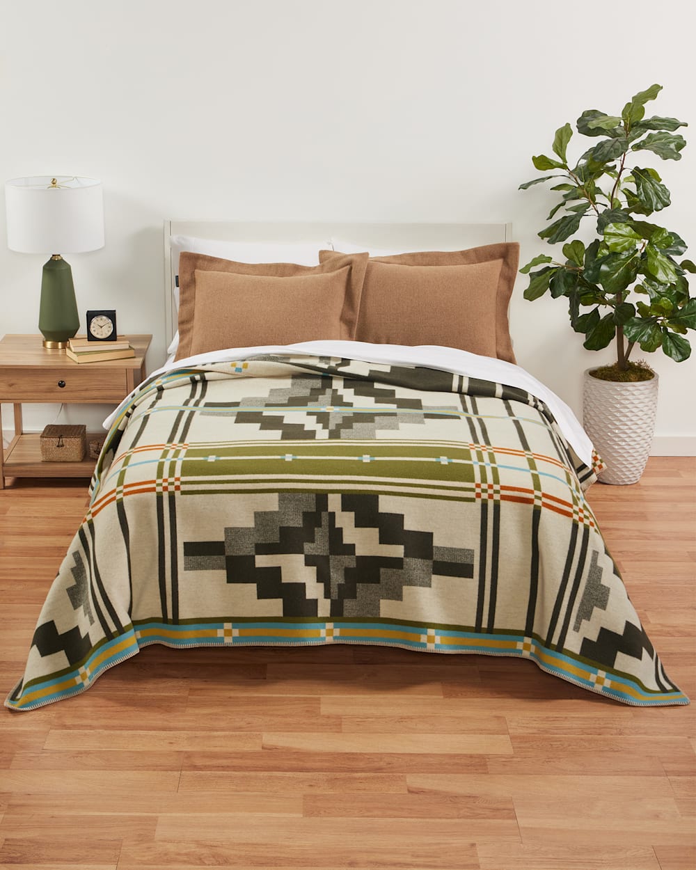 SEVEN SPRINGS BLANKET IN IVORY/OLIVE MULTI image number 1