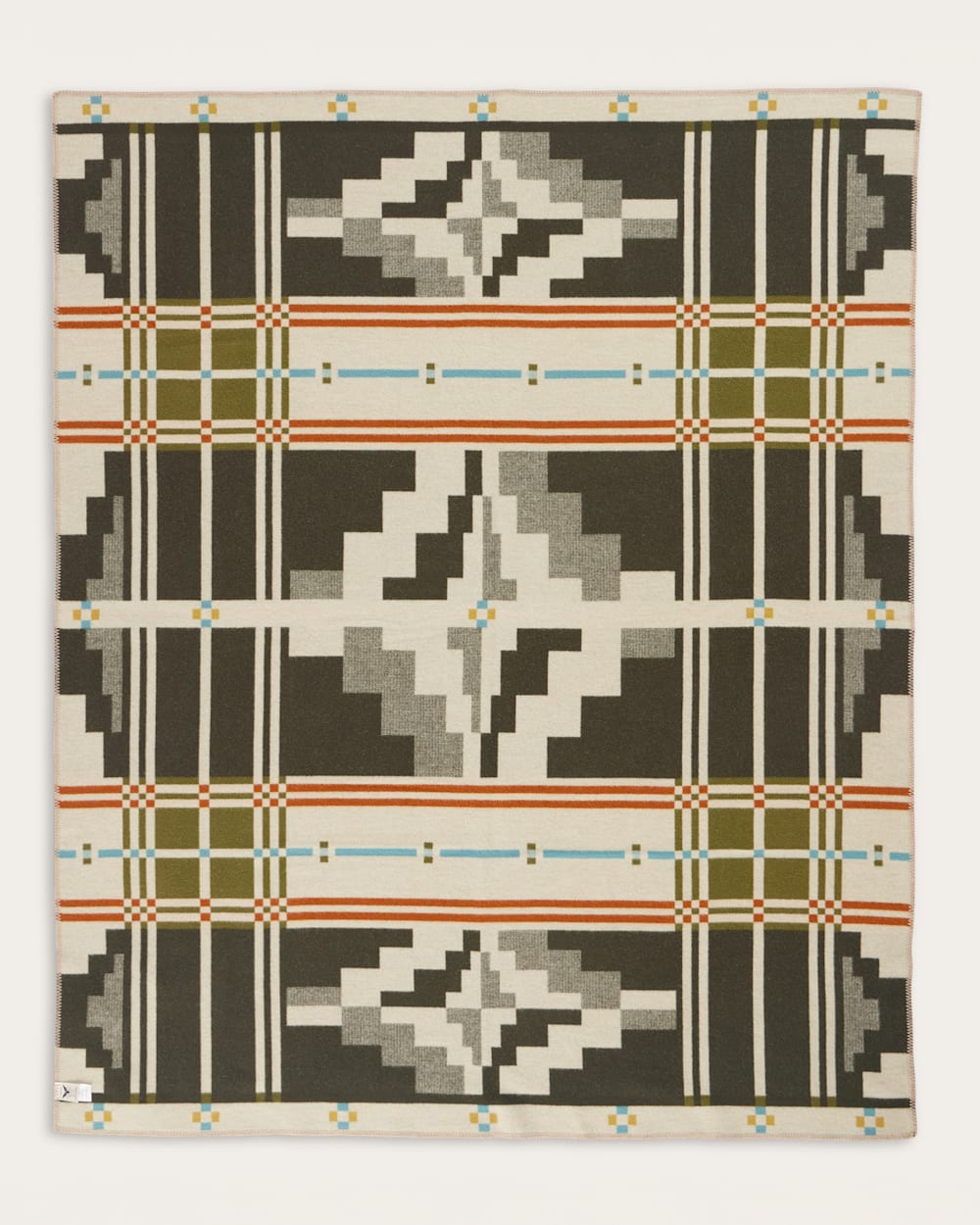ALTERNATE VIEW OF SEVEN SPRINGS BLANKET IN IVORY/OLIVE MULTI image number 3