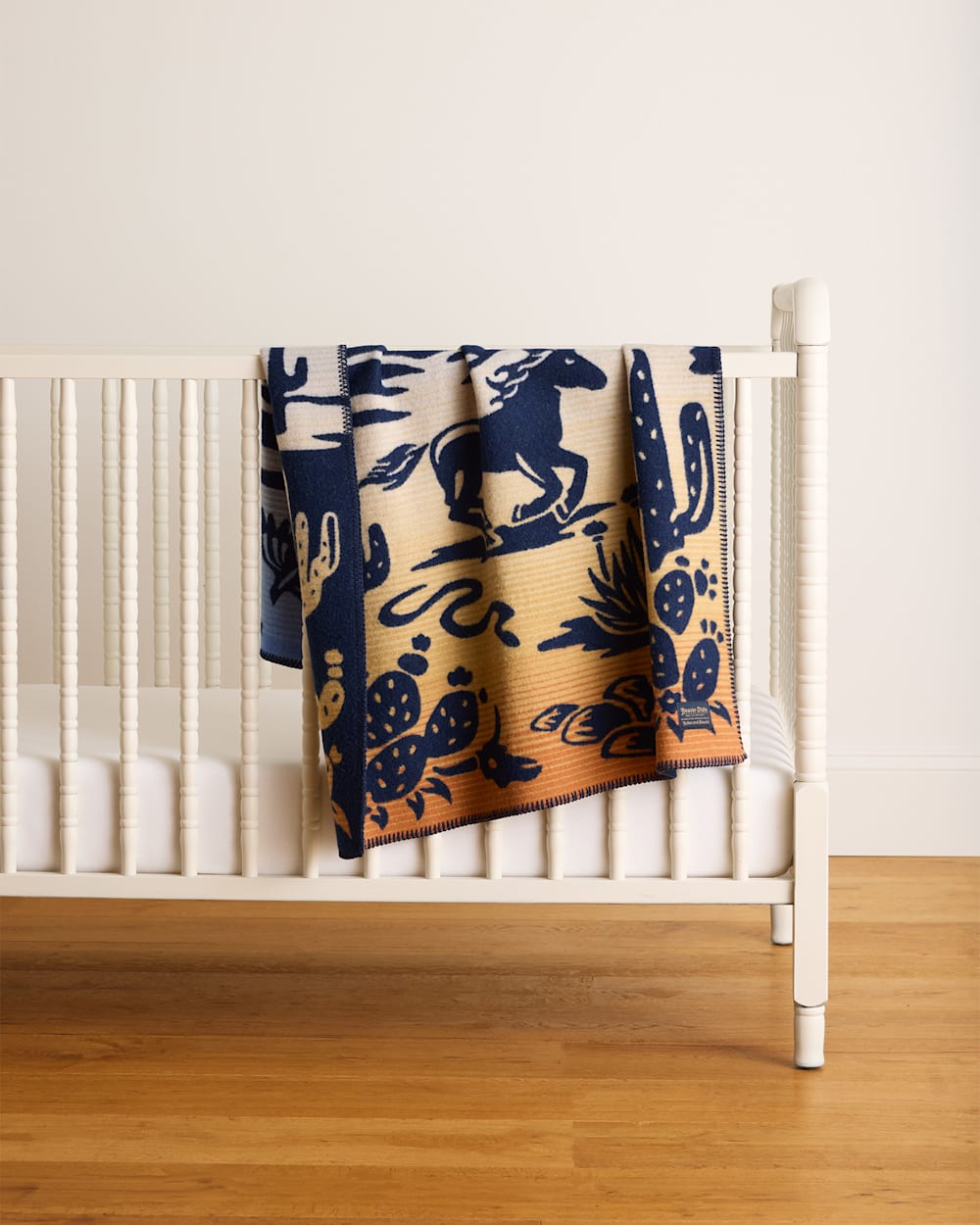 DESERT DREAM CRIB BLANKET IN BLUE/GOLD MULTI image number 1