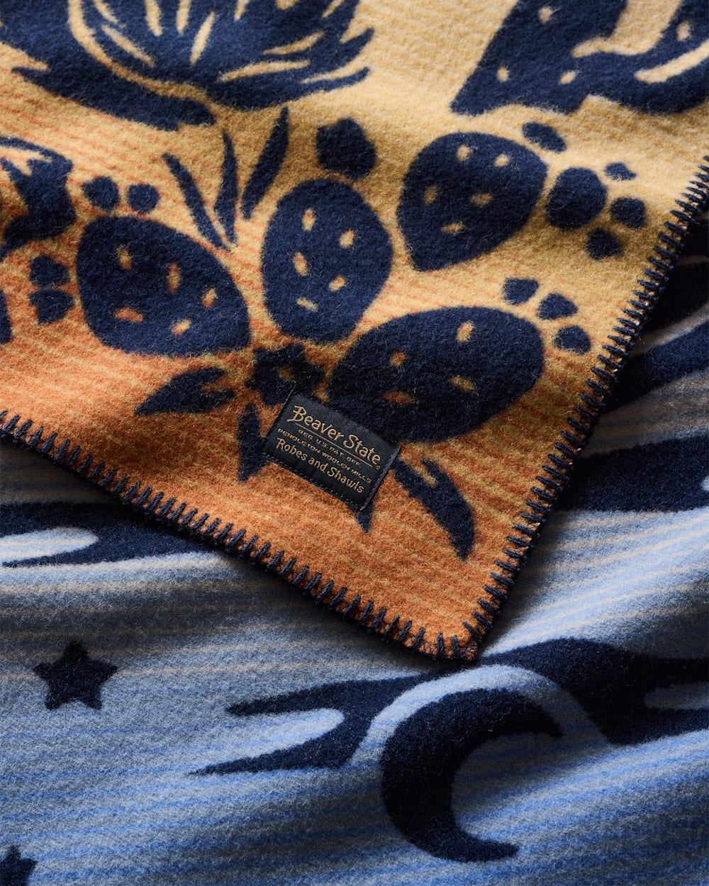 ALTERNATE VIEW OF DESERT DREAM CRIB BLANKET IN BLUE/GOLD MULTI image number 4