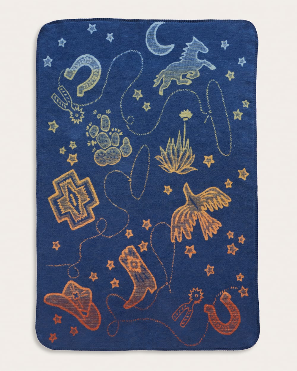 ALTERNATE VIEW OF COSMIC RODEO ORGANIC COTTON BABY BLANKET IN BLUE MULTI image number 2