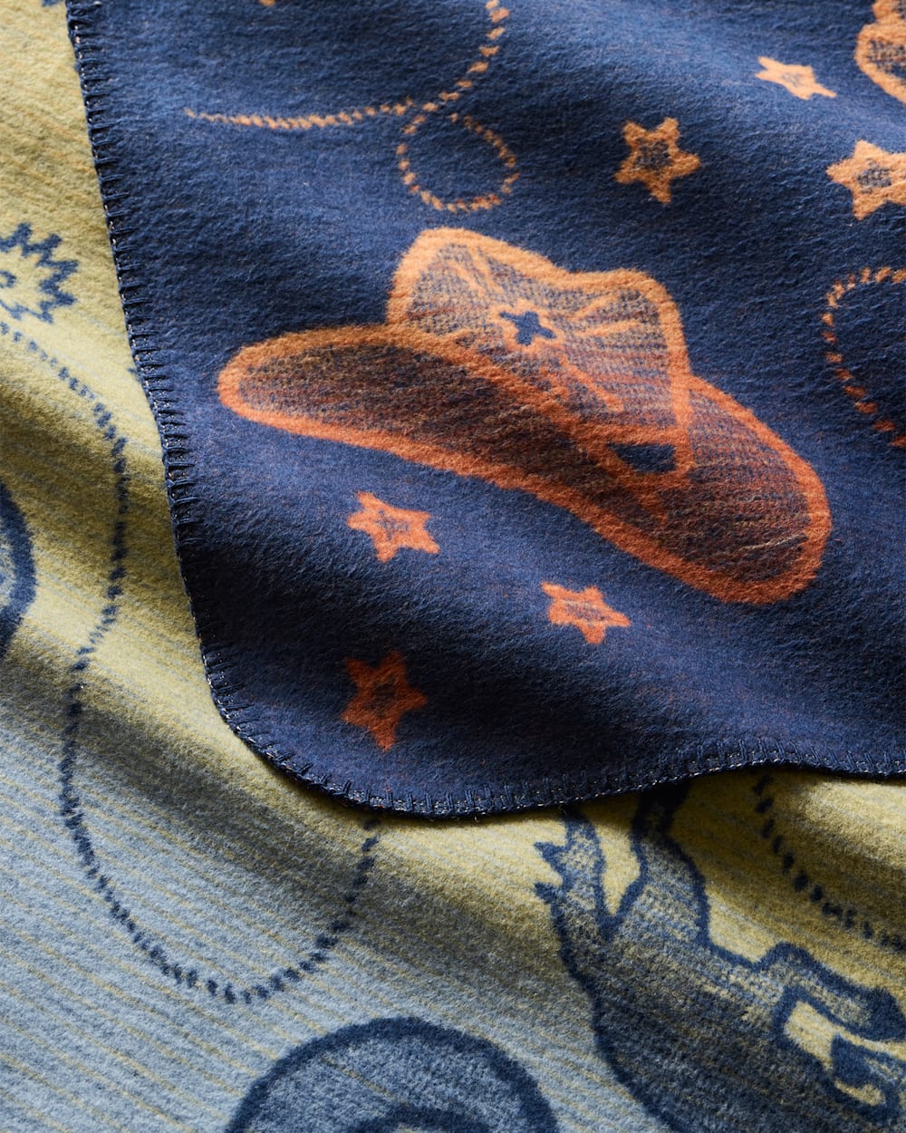 ALTERNATE VIEW OF COSMIC RODEO ORGANIC COTTON BABY BLANKET IN BLUE MULTI image number 3