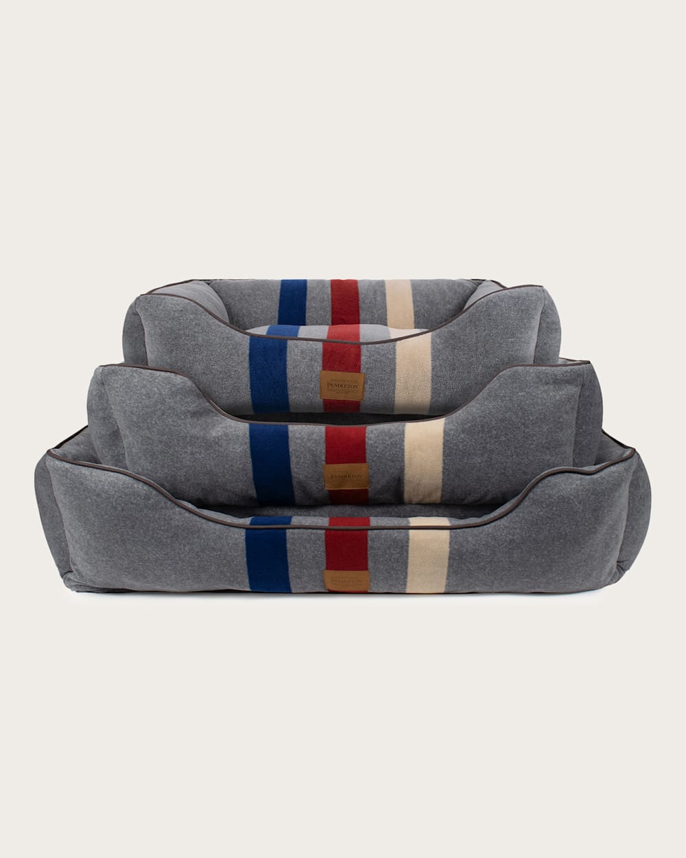 ALTERNATE VIEW OF CABIN STRIPE PET BED - KUDDLER IN GREY MULTI image number 4