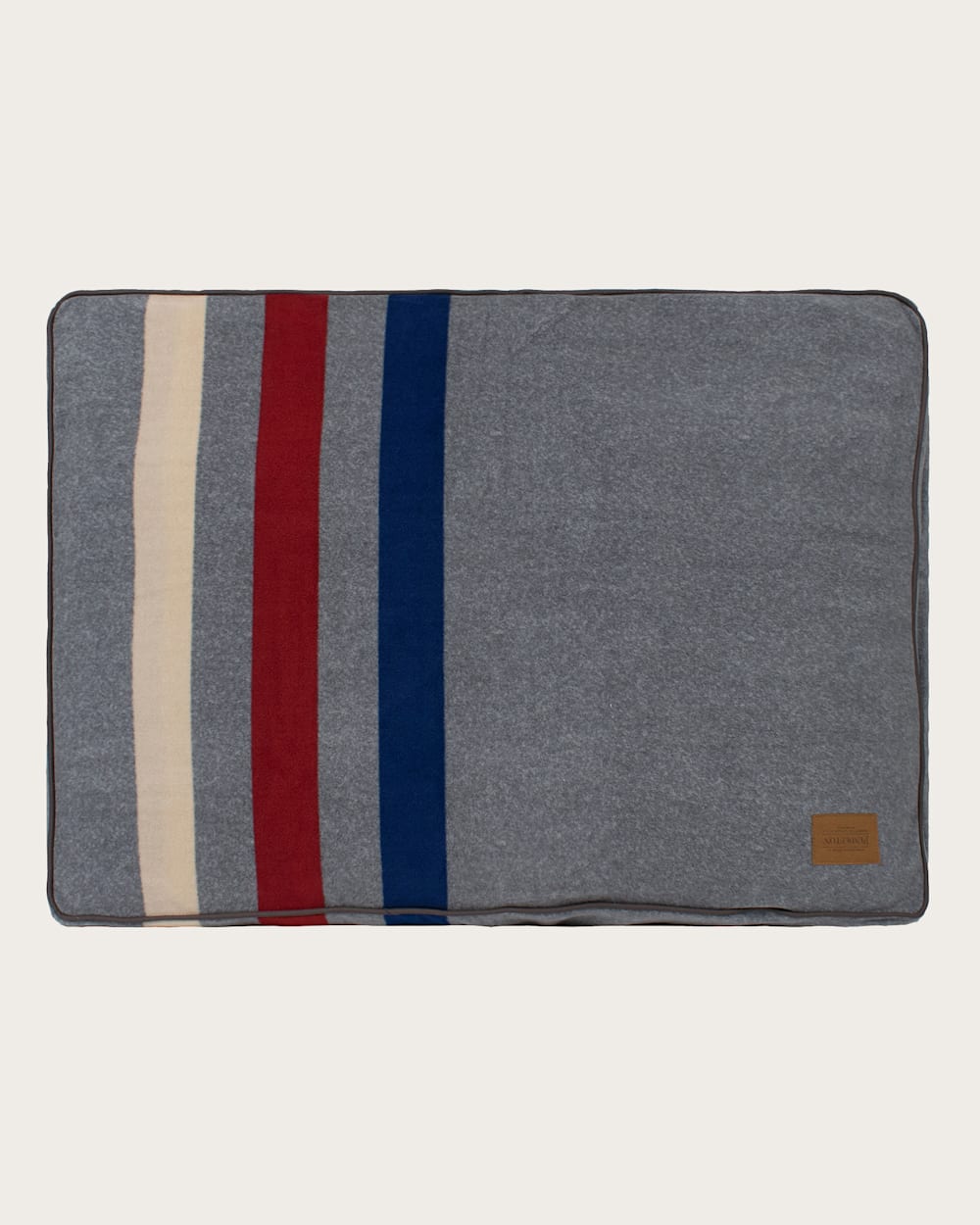 ALTERNATE VIEW OF CABIN STRIPE PET BED - NAPPER IN GREY MULTI image number 2