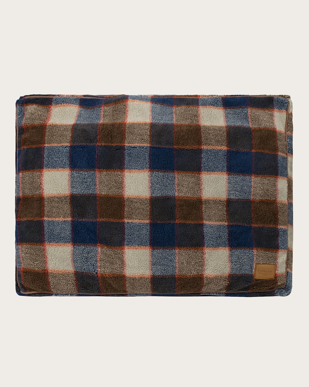 ALTERNATE VIEW OF MOUNTAIN PLAID PET BED - NAPPER IN BLUE/TAN image number 2