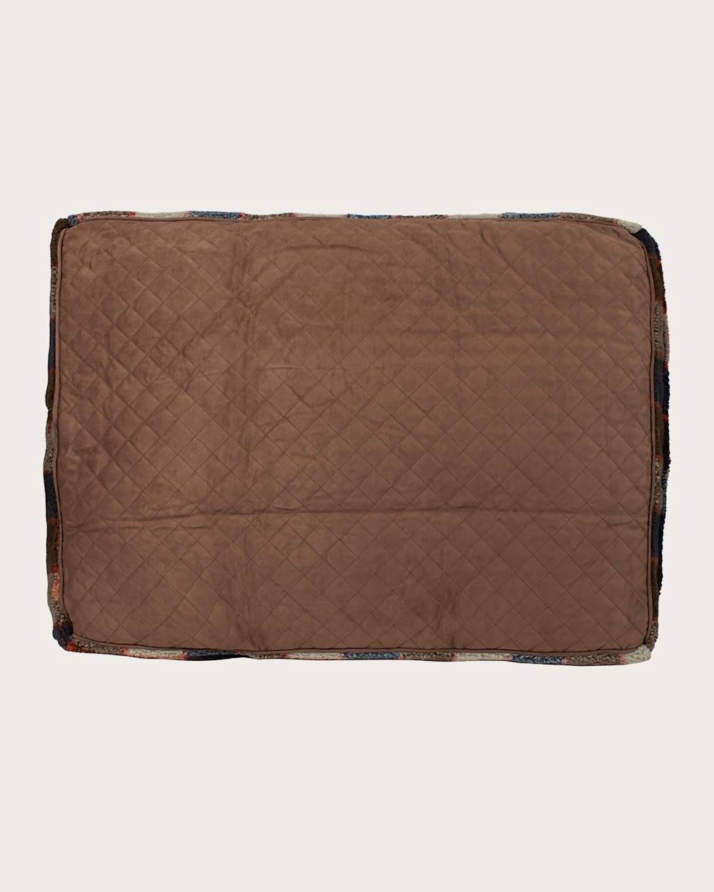 ALTERNATE VIEW OF MOUNTAIN PLAID PET BED - NAPPER IN BLUE/TAN image number 6