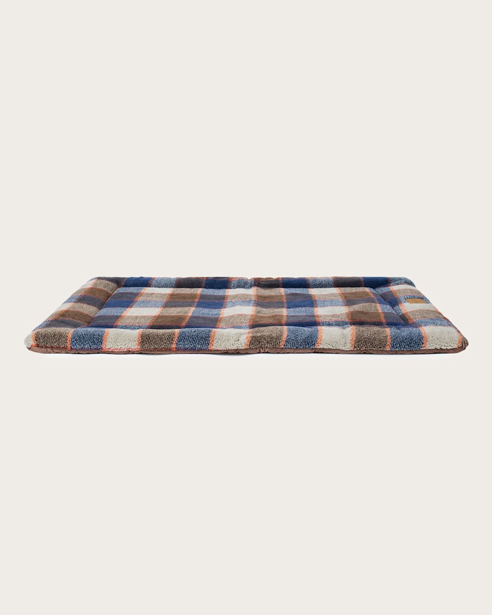 MOUNTAIN PLAID PET BED - COMFORT CUSHION IN BLUE/TAN image number 1