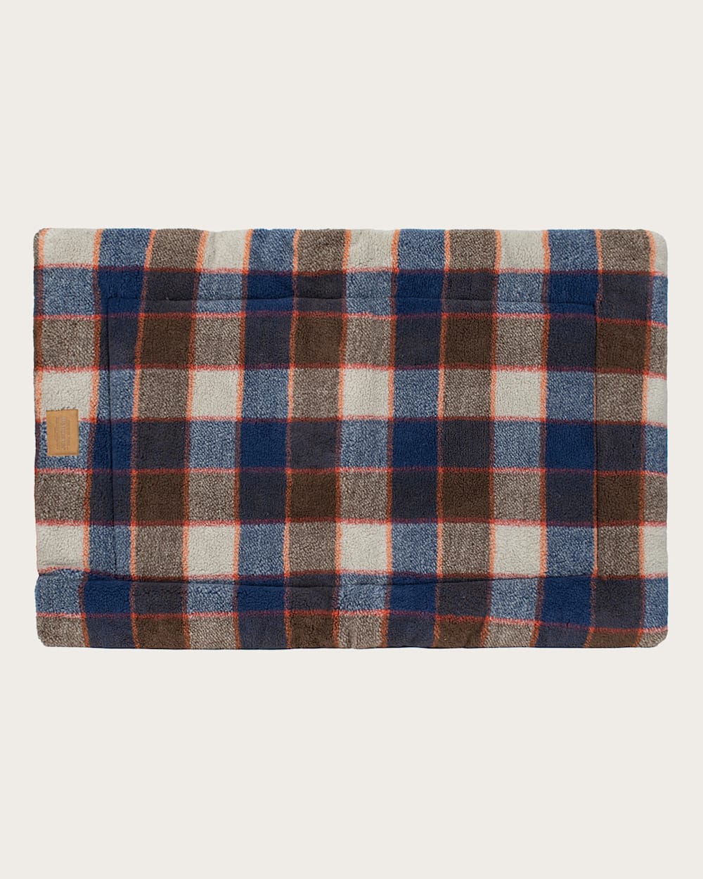 ALTERNATE VIEW OF MOUNTAIN PLAID PET BED - COMFORT CUSHION IN BLUE/TAN image number 2