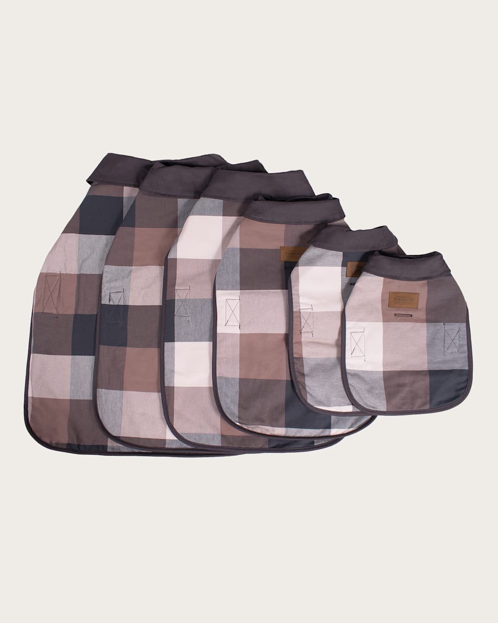 ALTERNATE VIEW OF BLOCK PLAID PET COAT IN TAN/BLACK image number 3