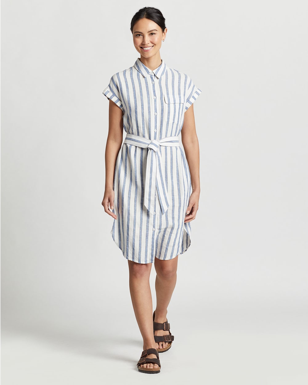 Short sleeve single layer side pocket dress main image 1
