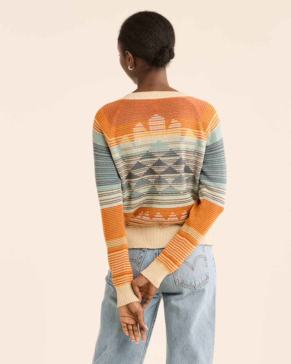 Shop Relaxed Women's Sunset Raglan Cotton Sweaters Pendleton