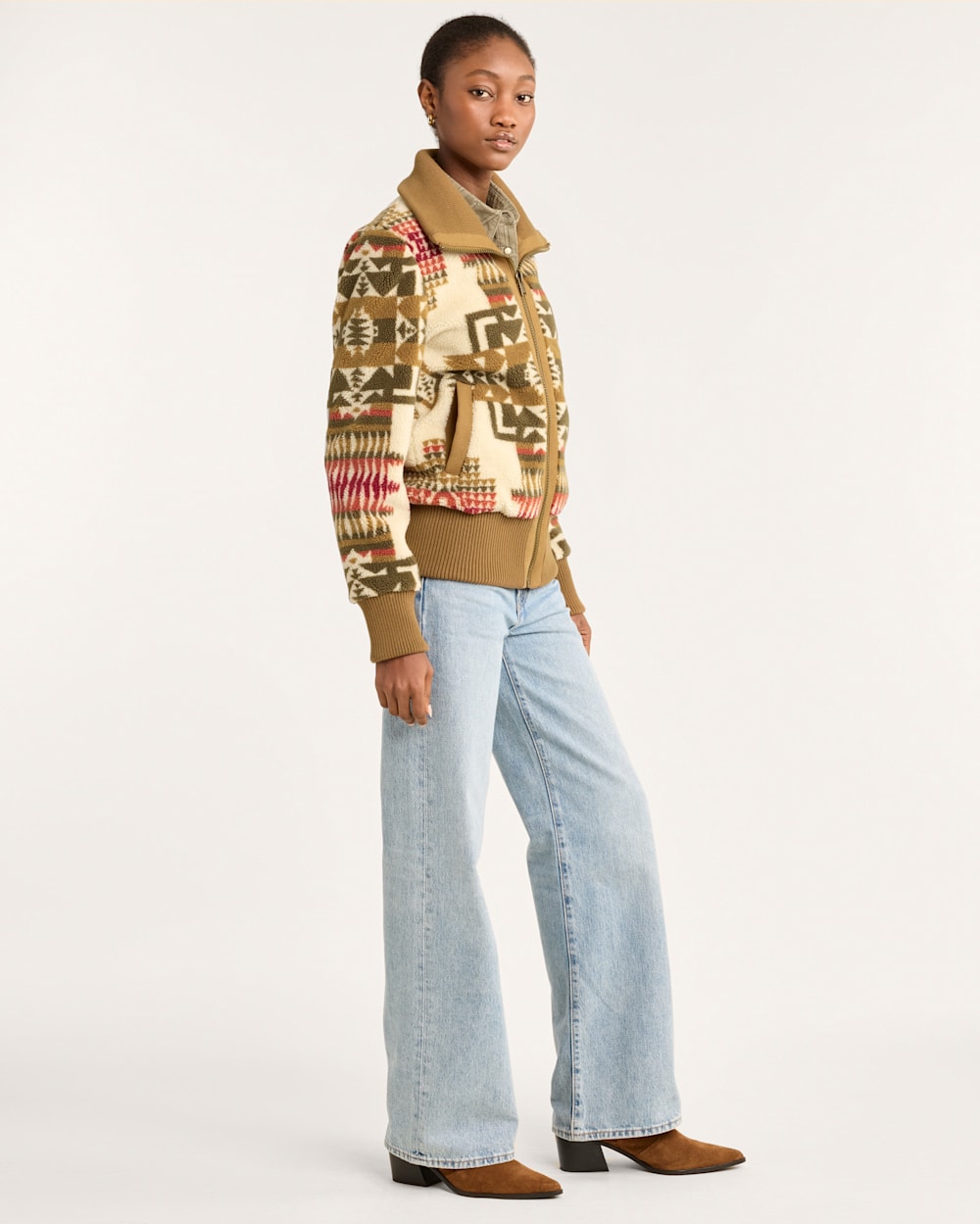WOMEN'S FOXGLOVE FLEECE BOMBER JACKET | Pendleton