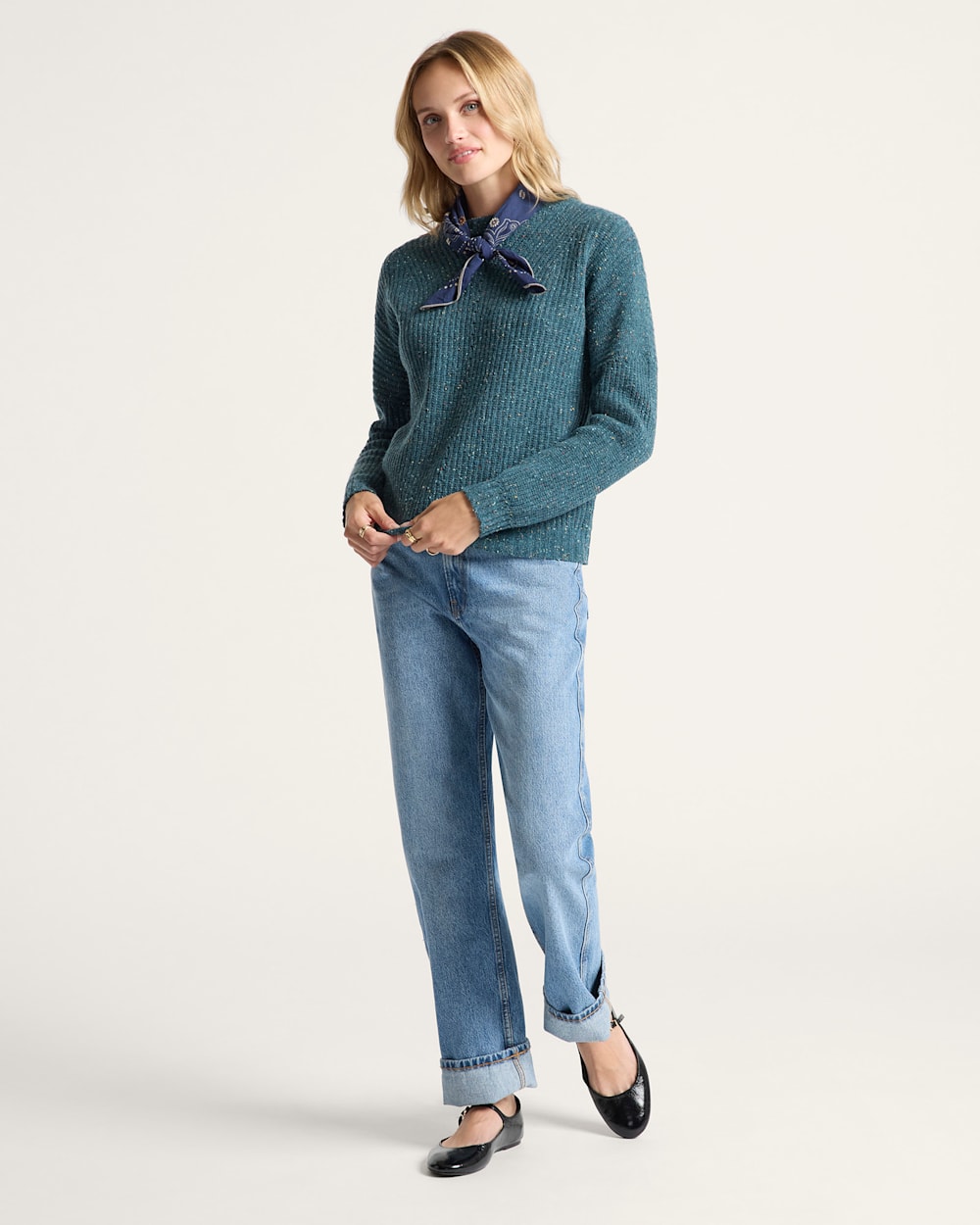 Marianna Eyelet Casual Sweater Top