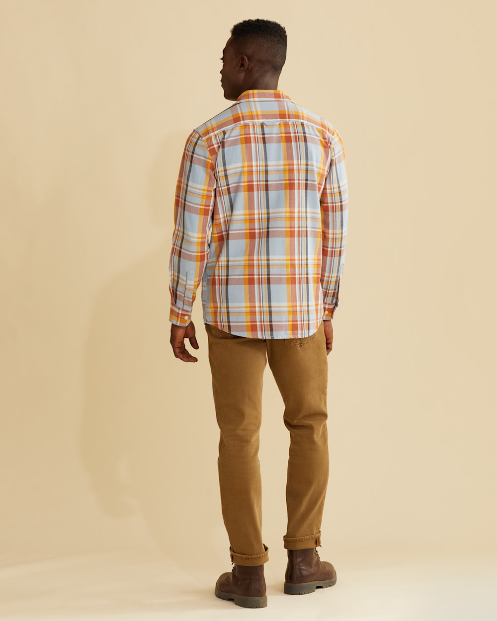 Men's Coastal Plaid Long Sleeve Shirt-Heron Blue main image 1