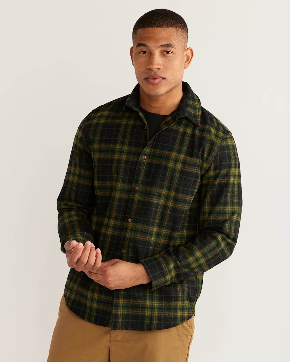 Inside the Deer Clan Lodge Men's Long Sleeve Dress Shirt