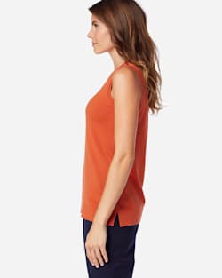 ALTERNATE VIEW OF WOMEN'S COLBY SLEEVELESS CREW IN SPICED ORANGE image number 1