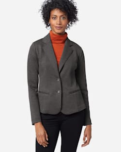 WOMEN'S DOUBLE KNIT BLAZER IN CHARCOAL HTHR/SOFT GREY image number 1