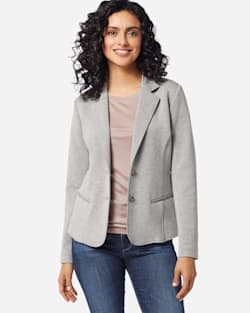 WOMEN'S DOUBLE KNIT BLAZER IN SOFT GREY/TAUPE image number 1