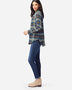 ALTERNATE VIEW OF WOMEN'S HELENA BUTTON FRONT SHIRT IN BLUE PLAID image number 3
