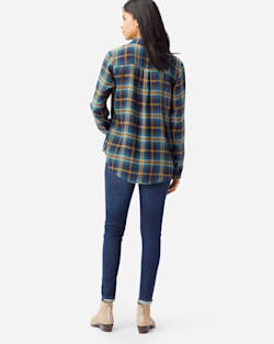 ALTERNATE VIEW OF WOMEN'S HELENA BUTTON FRONT SHIRT IN BLUE PLAID image number 4