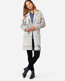 WOMEN'S SWEATER COAT IN GREY PLAINS STAR image number 1