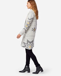 ALTERNATE VIEW OF WOMEN'S SWEATER COAT IN GREY PLAINS STAR image number 2