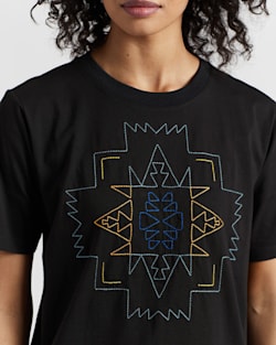 ALTERNATE VIEW OF WOMEN'S DESCHUTES EMBROIDERED TEE IN BLACK image number 4