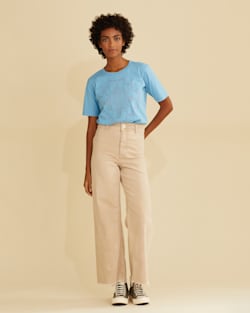 WOMEN'S DESCHUTES EMBROIDERED TEE IN SKY BLUE image number 1