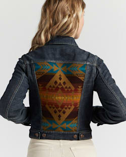 ALTERNATE VIEW OF WOMEN'S DIAMOND PEAK DENIM/WOOL JEAN JACKET IN BLUE image number 2
