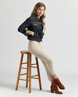 ALTERNATE VIEW OF WOMEN'S DIAMOND PEAK DENIM/WOOL JEAN JACKET IN BLUE image number 5