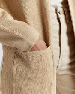 ALTERNATE VIEW OF WOMEN'S OPEN FRONT COTTON CARDIGAN IN WARM SAND CHIEF JOSEPH image number 4