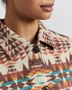 ALTERNATE VIEW OF WOMEN'S OVERSIZED DOUBLESOFT SHIRT JACKET IN WARM SAND MULTI image number 5