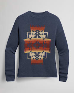 WOMEN'S GRAPHIC COTTON SWEATER IN INDIGO CHIEF JOSEPH image number 1