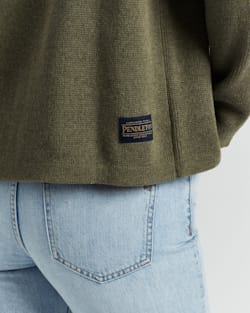 ALTERNATE VIEW OF WOMEN'S GRAPHIC COTTON SWEATER IN BOTTLE GREEN CHIEF JOSEPH image number 4