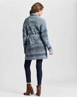 ALTERNATE VIEW OF WOMEN'S MONTEREY BELTED COTTON CARDIGAN IN BLUE MULTI image number 2