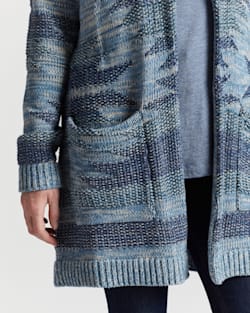 ALTERNATE VIEW OF WOMEN'S MONTEREY BELTED COTTON CARDIGAN IN BLUE MULTI image number 4