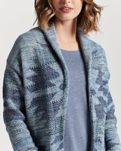 ALTERNATE VIEW OF WOMEN'S MONTEREY BELTED COTTON CARDIGAN IN BLUE MULTI image number 5
