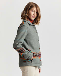 ALTERNATE VIEW OF WOMEN'S WESTERN HORIZONS COAT IN BLUE CRESCENT BUTTE image number 3
