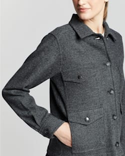 ALTERNATE VIEW OF WOMEN'S WOOL TWILL UTILITY JACKET IN GREY MIX/BLACK image number 4