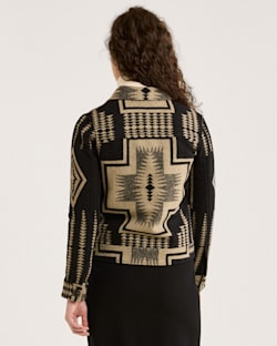 ALTERNATE VIEW OF WOMEN'S HARDING WILLA JACKET IN BLACK/TAN HARDING JACQUARD image number 3