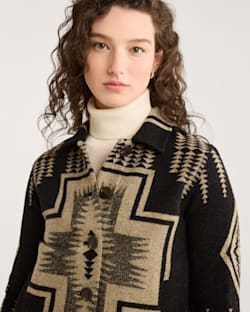 ALTERNATE VIEW OF WOMEN'S HARDING WILLA JACKET IN BLACK/TAN HARDING JACQUARD image number 5