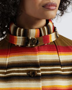 ALTERNATE VIEW OF WOMEN'S ARCHIVE TOBOGGAN WOOL COAT IN CEDAR ROMAN STRIPE image number 5