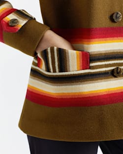 ALTERNATE VIEW OF WOMEN'S ARCHIVE TOBOGGAN WOOL COAT IN CEDAR ROMAN STRIPE image number 6