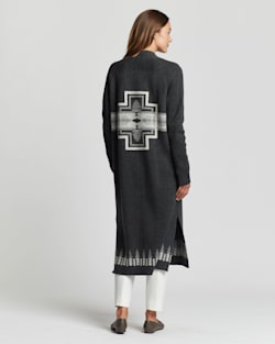 ALTERNATE VIEW OF WOMEN'S LAMBSWOOL DUSTER CARDIGAN IN CHARCOAL MULTI image number 3