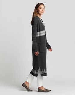 ALTERNATE VIEW OF WOMEN'S LAMBSWOOL DUSTER CARDIGAN IN CHARCOAL MULTI image number 2